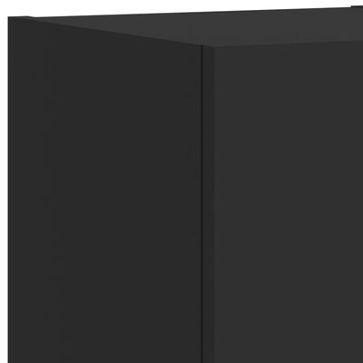 vidaXL Vegghengt TV-benk med LED svart 30,5x35x30 cm