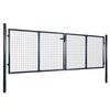vidaXL Hageport av netting galvanisert st&aring;l 300x75 cm gr&aring;