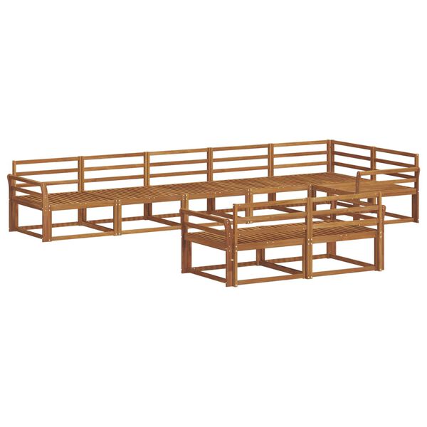 vidaXL Utend&oslash;rs sofa-sett 8 pcs Naturlig Solid akasietre