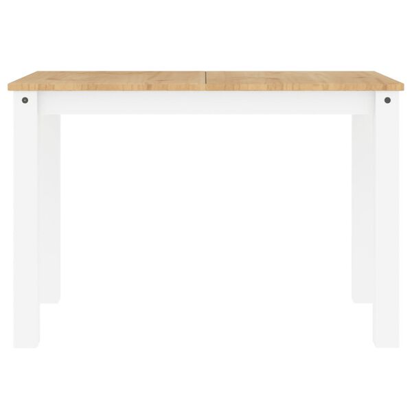 vidaXL Spisebord Panama hvit 117x60x75 cm heltre furu