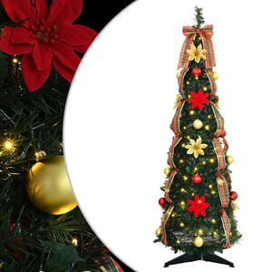 vidaXL Kunstig juletre med 50 LED med stativ gr&oslash;nn 125 cm PVC