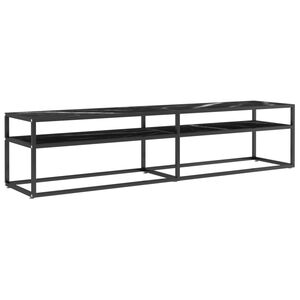 vidaXL TV-benk svart marmor 180x40x40,5 cm herdet glass