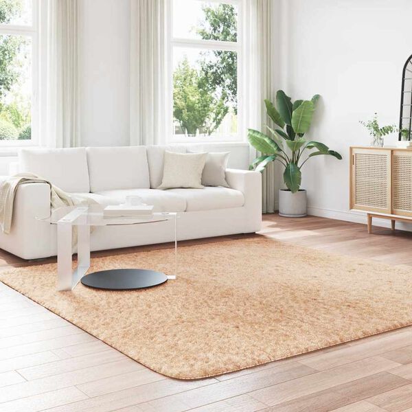 vidaXL Flossteppe med lang luv NAVARRA beige 240x240 cm polyester
