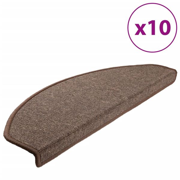 vidaXL Trappematter 10 stk 65x24x4 cm kaffebrune halvrund store