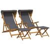 vidaXL Hage Stol 4 pcs 3 Posisjon Solid Eucalyptus Tre Gr&aring;