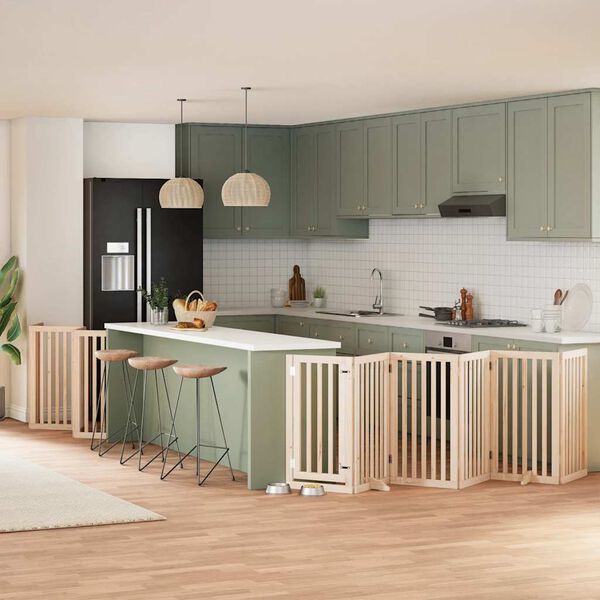 vidaXL Hundeport sammenleggbar 15 paneler 750 cm poppeltre