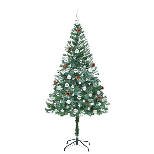 vidaXL Kunstig juletre med 300 LED med stativ gr&oslash;nn 180 cm PVC og st&aring;l