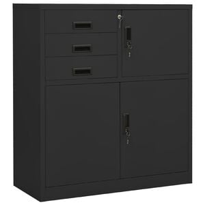 vidaXL Kontorskap antrasitt 90x40x102 cm st&aring;l