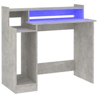 vidaXL Skrivebord med LED-lys betonggrå 97x45x90 cm konstruert tre