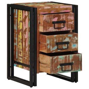 vidaXL Nattbordskap Flerfarget 40 x 40 x 59 cm Massiv Reclaim Tre