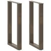 vidaXL Barbordben U-formet 2 stk naturst&aring;l 40x(90-91) cm st&aring;l