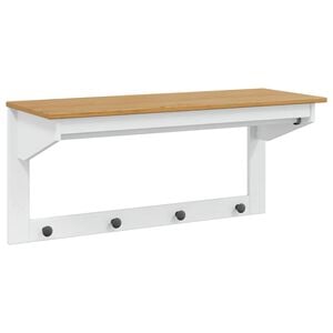 vidaXL Kleshenger HILL Hvit og honningbrun 90 x 35 x 41.5 cm