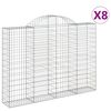 vidaXL Gabionkurver buede 8 stk 200x30x140/160 cm galvanisert jern