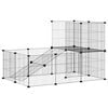 vidaXL Dyrebur 20 paneler med d&oslash;r svart 35x35 cm st&aring;l
