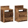 vidaXL Nattbord 2 stk med 2 skuffer gammelt tre 40x33x60 cm