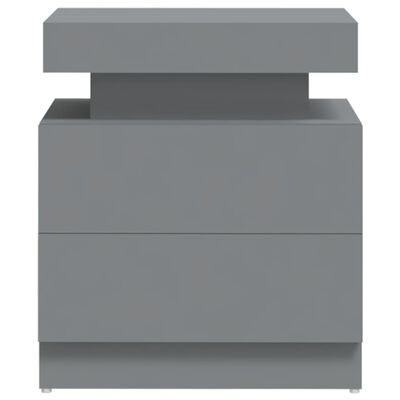 vidaXL Nattbord grå 45x35x52 cm sponplate
