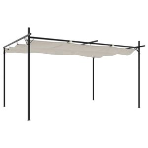 vidaXL Pergola med uttrekkbar tak kremhvit 395x292x230 cm