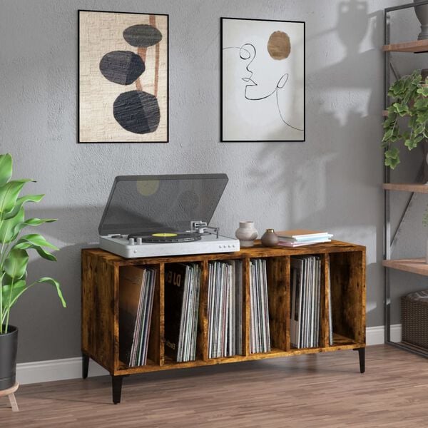 vidaXL Hifi-benk r&oslash;kt eik 100x38x48 cm konstruert tre