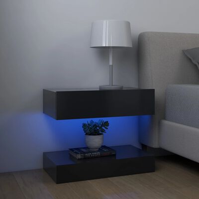 vidaXL TV-benk med LED-lys 2 stk grå 60x35 cm