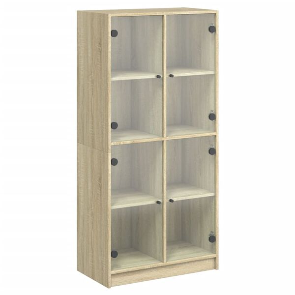 vidaXL Highboard med d&oslash;rer sonoma eik 68x37x142 cm konstruert tre