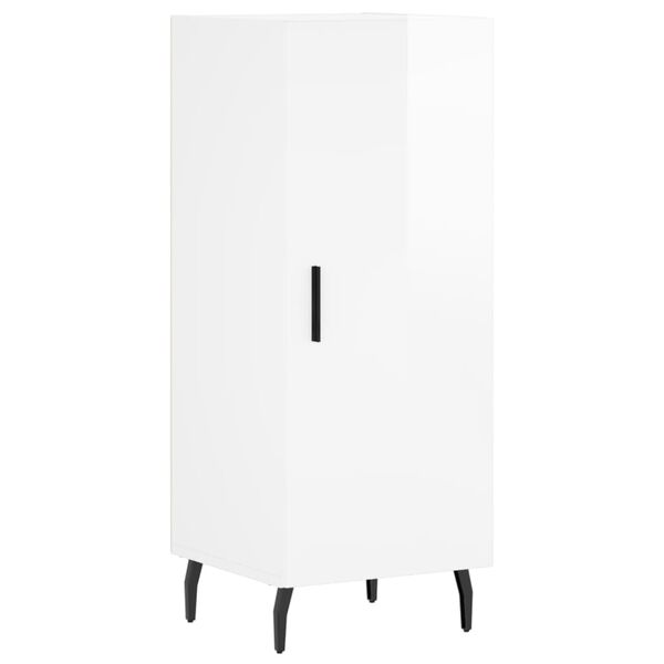 vidaXL Skjenk h&oslash;yglans hvit 34,5x34x90 cm konstruert tre