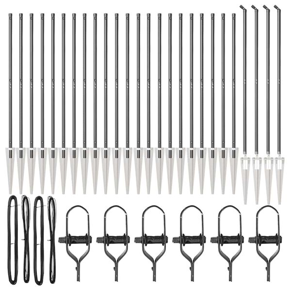 vidaXL Gjerdepåle Annet 26 pcs sølv 3.2 x 3.2 x 170 cm Stål