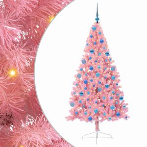 vidaXL Kunstig Forh&aring;ndsopplyst Juletre med 300 LED Rosa 180 cm PVC