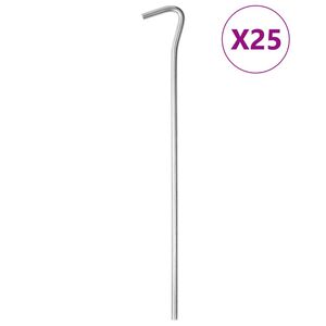 vidaXL Teltplugger 25 stk 23 cm &Oslash;5 mm galvanisert st&aring;l