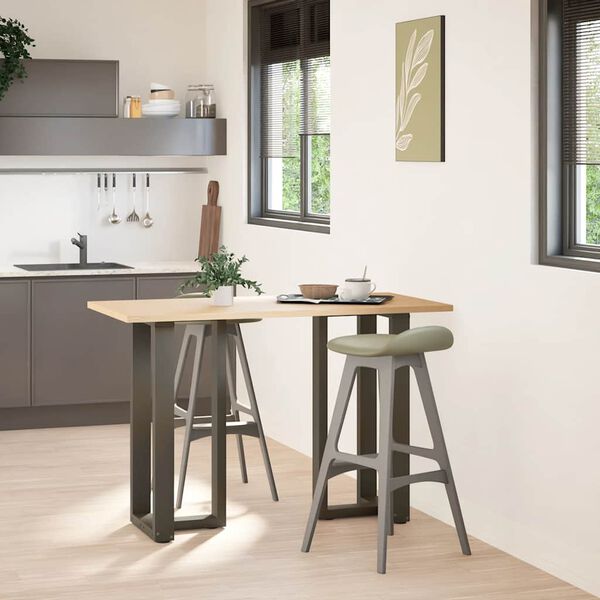 vidaXL Barbordben T-formet 2 stk svart 40x35x(90-91) cm st&aring;l