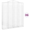 vidaXL Gabionkurver buede 6 stk 200x30x220/240 cm galvanisert jern