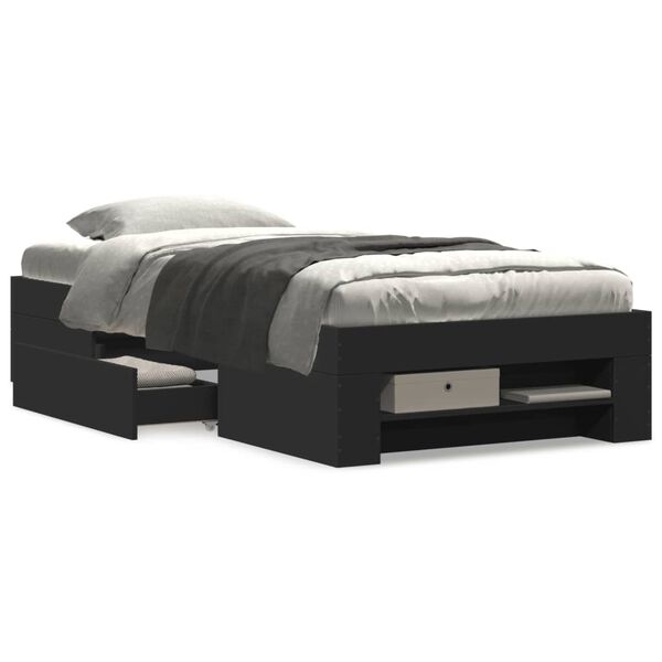 vidaXL Sengeramme svart 90x190 cm konstruert tre