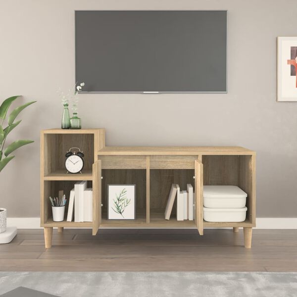 vidaXL TV-benk sonoma eik 100x35x55 cm konstruert tre