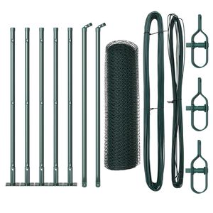 vidaXL Gjerdep&aring;le gr&oslash;nn 10 x 0,4 m (13 mm nett) St&aring;l og PVC