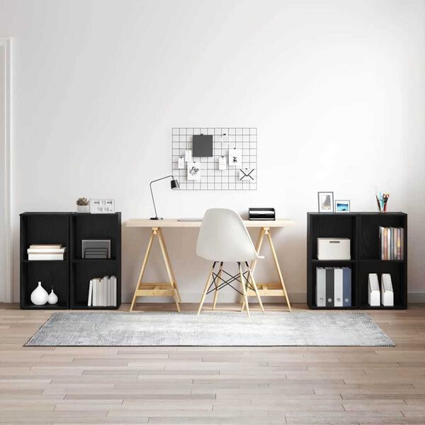 vidaXL TV-benksett 4 pcs Svart Eik 37 x 37 x 72 cm Konstruert tre