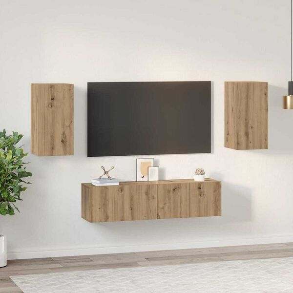vidaXL TV-benksett 4 pcs artisan eik 30.5 x 30 x 60 cm Konstruert tre