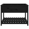 vidaXL Plantekasse med hylle svart 111,5x111,5x81 cm heltre furu