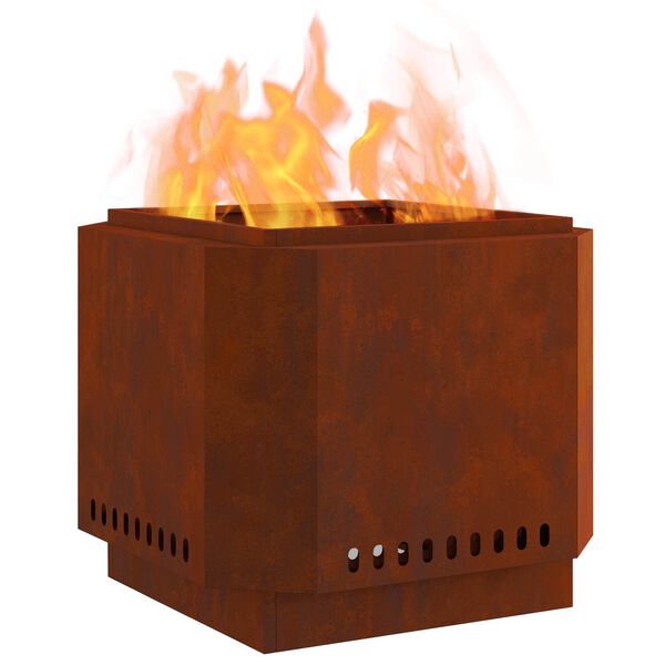 vidaXL R&oslash;ykfri ildsted Brun 58 x 58 x 51 cm Cortenst&aring;l