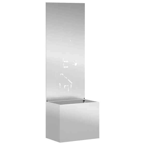 vidaXL Hageprivat skjerm Fretwork s&oslash;lv 50 x 140 cm Galvanisert st&aring;l