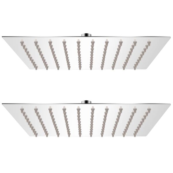 vidaXL Regndusjhode 2 stk rustfritt st&aring;l 20x20 cm