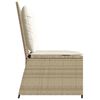vidaXL Hagebenk med pute Beige Poly rattan