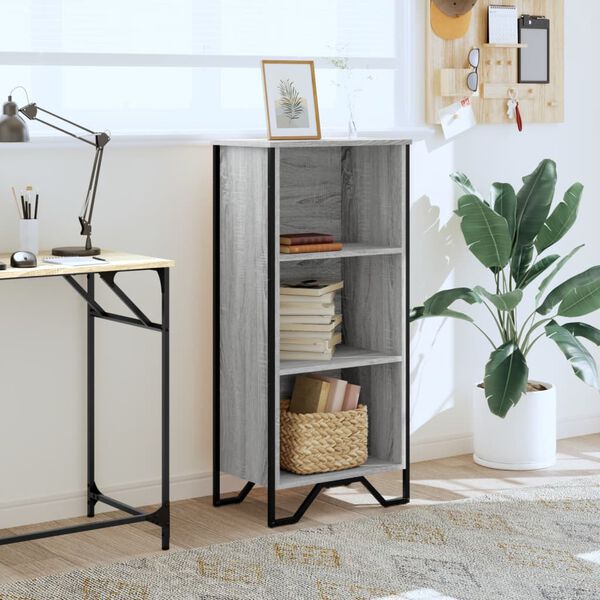 vidaXL Bokhylle gr&aring; sonoma 50x31x106 cm konstruert tre