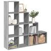 vidaXL Bokhylle 4 etasjer gr&aring; sonoma 131,5x29x131,5 cm konstruert tre