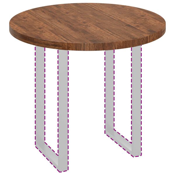 vidaXL Bordplate Lys Brun &Oslash; 90 x 4 cm Massivt Eiketre