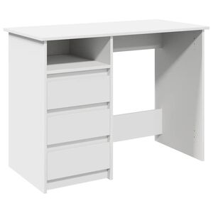 vidaXL Skrivebord hvit 102x50x75 cm konstruert tre
