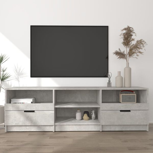 vidaXL TV-benk betonggr&aring; 150x33,5x45 cm konstruert tre