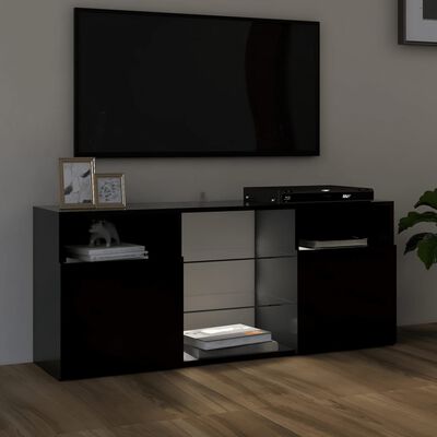 vidaXL TV-benk med LED-lys svart 120x30x50 cm