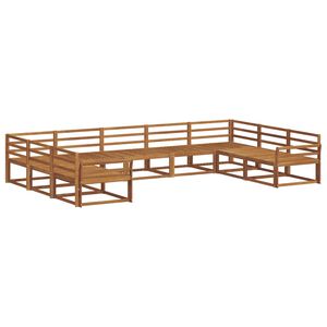vidaXL Utend&oslash;rs sofa-sett 9 pcs Naturlig Solid akasietre