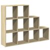 vidaXL Bokhylle 3 etasjer sonoma eik 137,5x29x103,5 cm konstruert tre