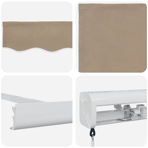 vidaXL Innvendbar Markise Beige 350 x 250 cm Stoff og Metall