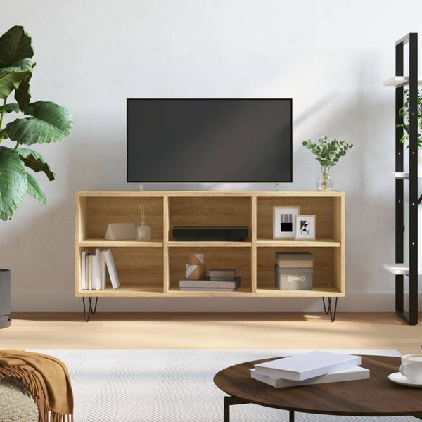 vidaXL TV-benk sonoma eik 103,5x30x50 cm konstruert tre